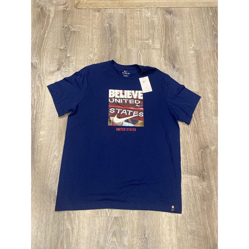 Men's XL Nike Believe United States Patriotic Graphic T-Shirt Blue New with Tags